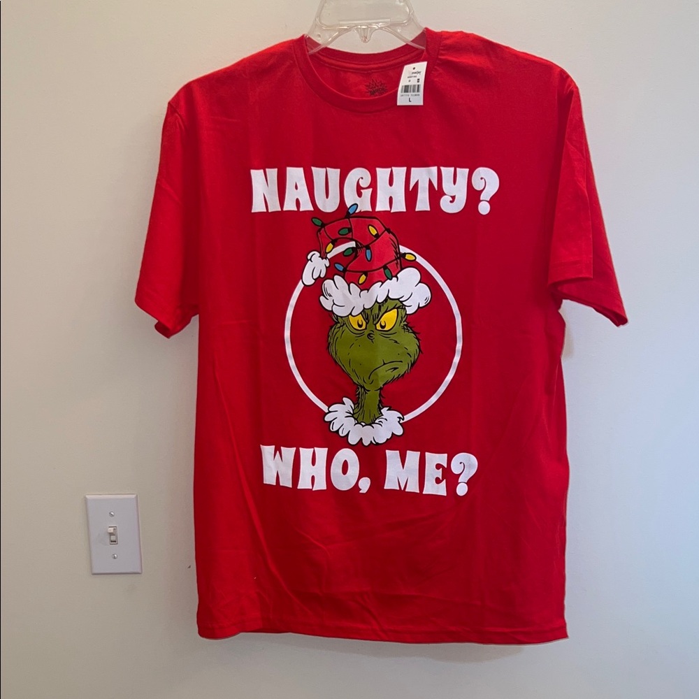 The Grinch “Naughty?‎ Who, Me?” Graphic Tee – Red – Size L (NWT)